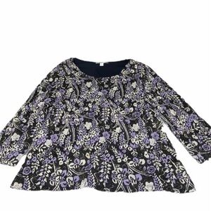 Jm Collection Flower Design Top